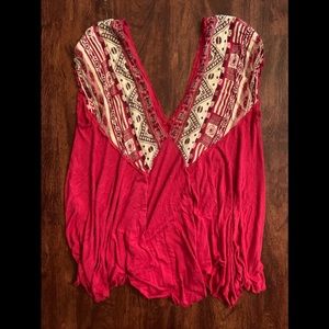 Free People pink boho top large